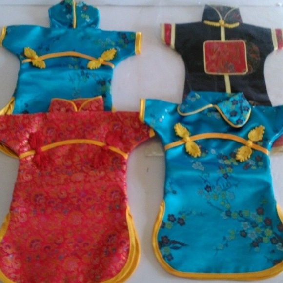 NEW Bundle of 4 Asian Chinese Style Doll Dresses - Picture 1 of 7